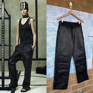 ALEXANDER WANG x H&M Genuine Leather Tearaway Jogger Pants size 6